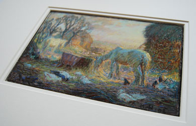 Original Hans Heyson pastel drawing
